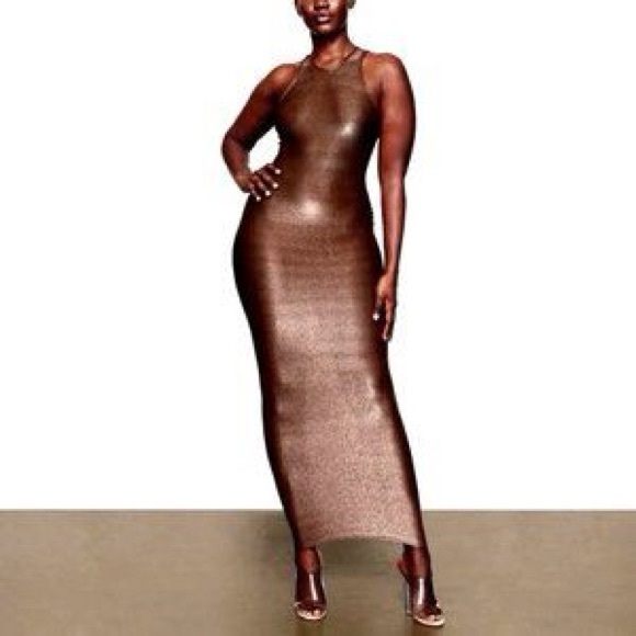 ✨🪩Skims Shimmer Tank Dress in Cocoa | 3X | Shimmer & Shine Collection🪩✨ - Picture 4 of 8